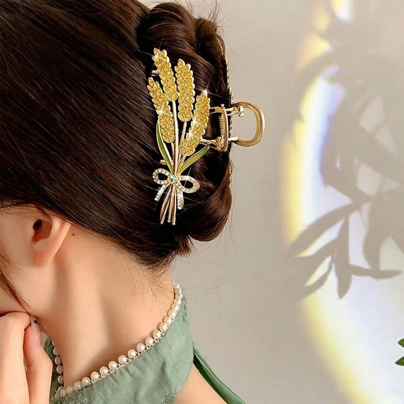 Women Formal Wear Designers - Alloy Wheat Design Hair Claw Clip