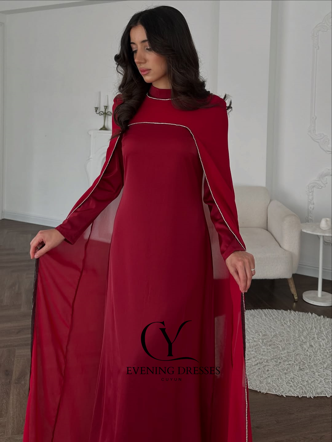 CUYUN Red Saudi Women Evening  - Women Formal Wear Dubai review and price