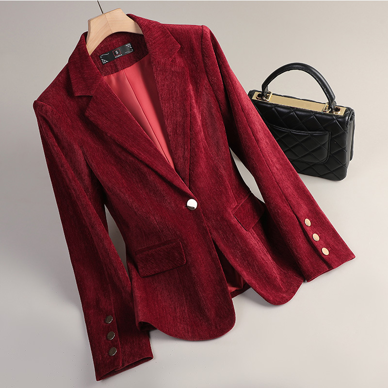 Yellow Gold Velvet Blazer Wome - Women'S Formal Wear Jackets review and price