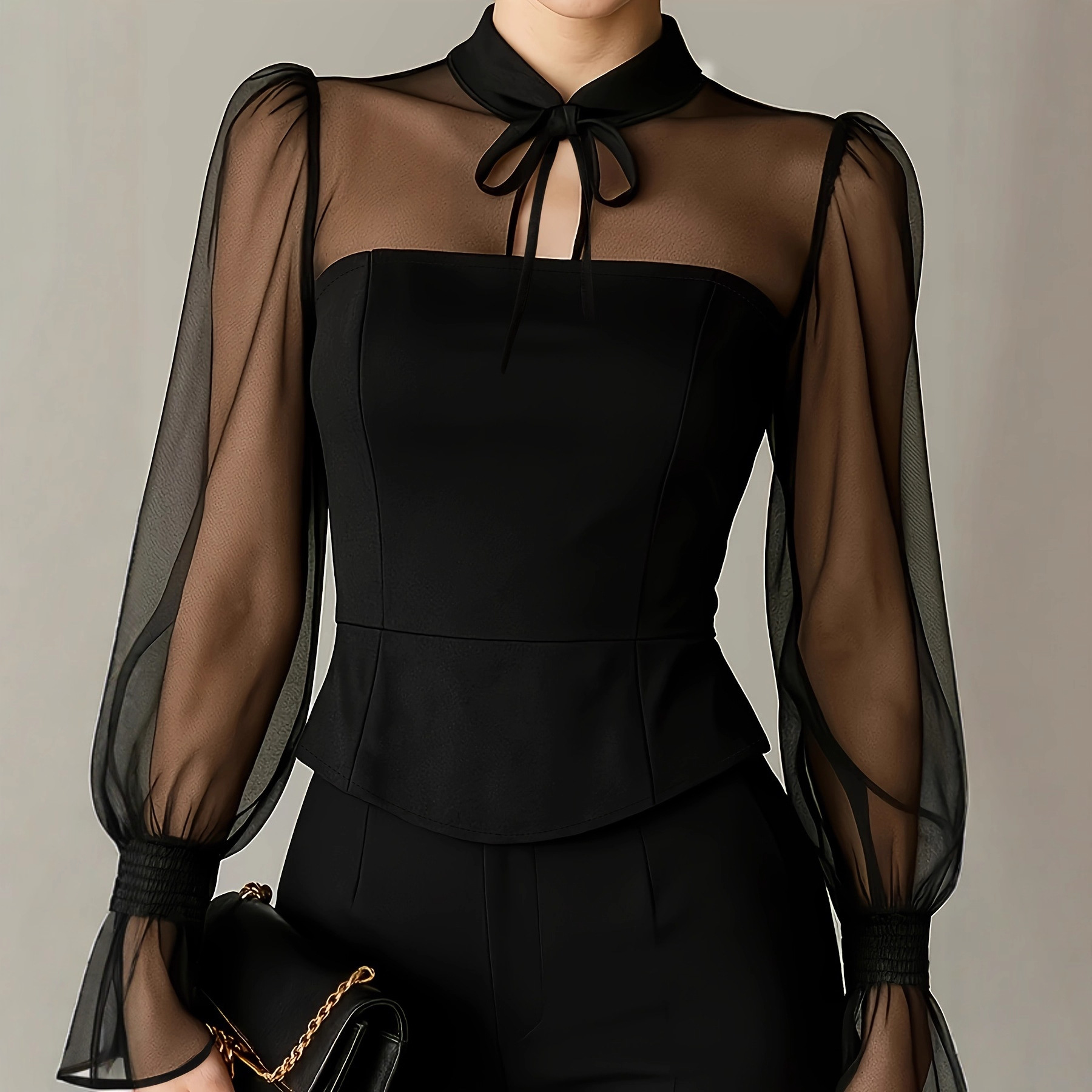 Elegant Puff Sleeve Blouse for - Women Formal Blouses For Evening Wear review and price