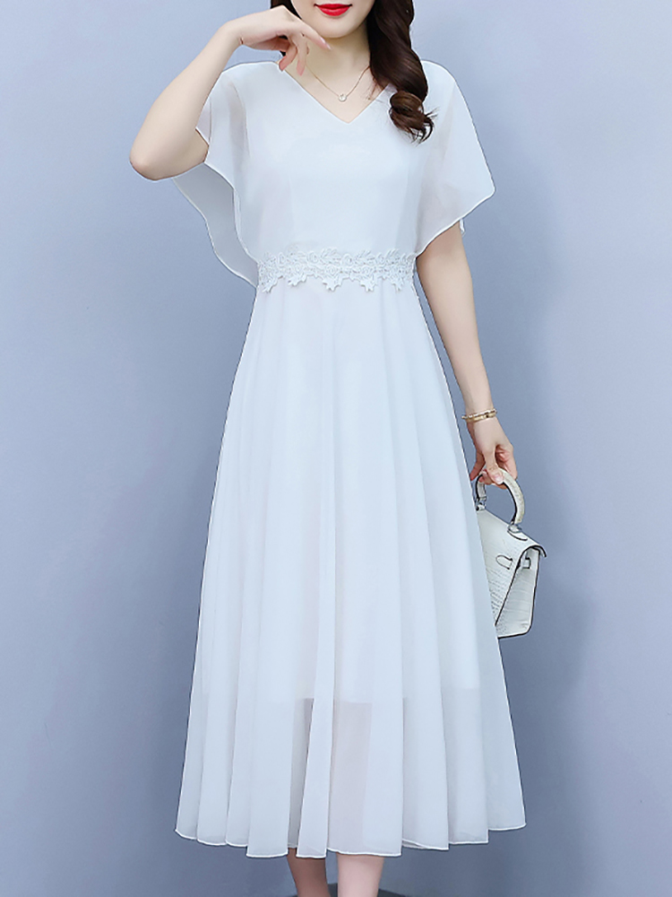 Summer White Chiffon Elegant P - Formal Wear Gowns For Women review and price