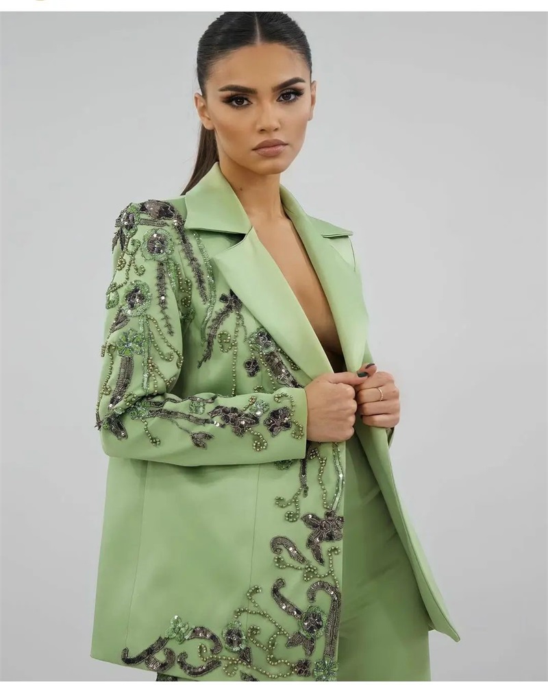 Designer Green Satin Women Sui - Women Formal Wear Designers review and price